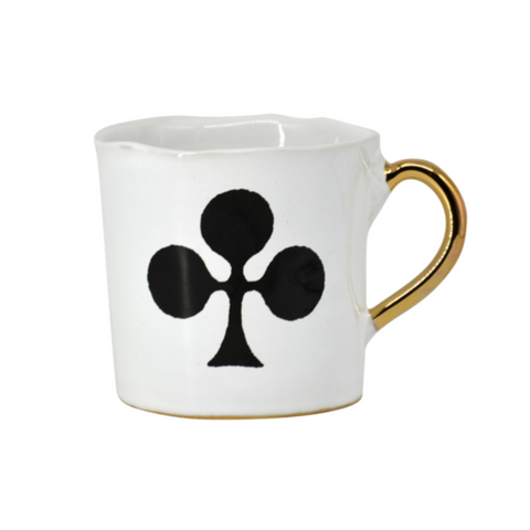 KUHN KERAMIK ALICE MEDIUM COFFEE CUP GLAM WITH GOLDEN HANDLE - Clover