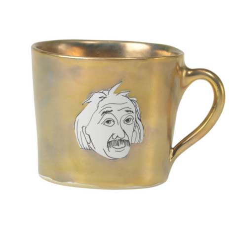 KUHN KERAMIK ALICE GOLDEN FACES MEDIUM CUP DELUXE - Albert Einstein