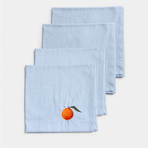 ORGANIC COTTON NAPKIN 4 PCS ORANGE