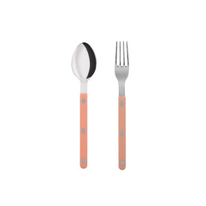 SABRE BISTROT SHINY MEDIUM SPOON & FORK 2PCS SET - NUDE PINK