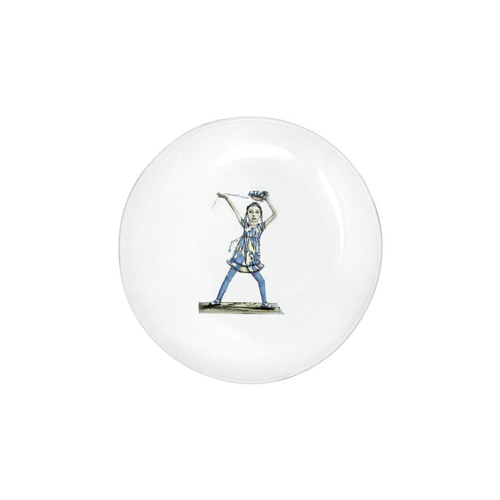 Carron Paris Dancer Plate. Hand painting by Pierre Carron. Mathilde Carron-Astier de Villatte.