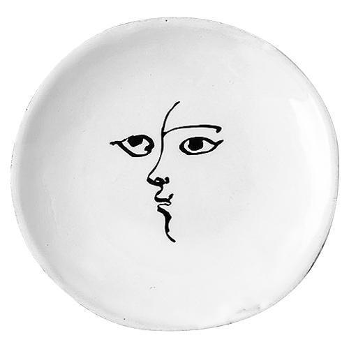 Toi et Moi Bread Plate by Carron Paris Mathilde Carron-Astier de Villatte. hand painting by Pierre Carron