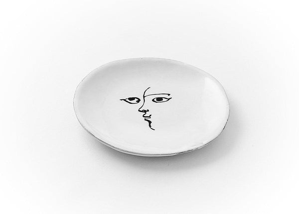 Toi et Moi Bread Plate by Carron Paris Mathilde Carron-Astier de Villatte. hand painting by Pierre Carron