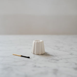 CANNELE PORCELAIN CANDLE HOLDER - MATTE WHITE