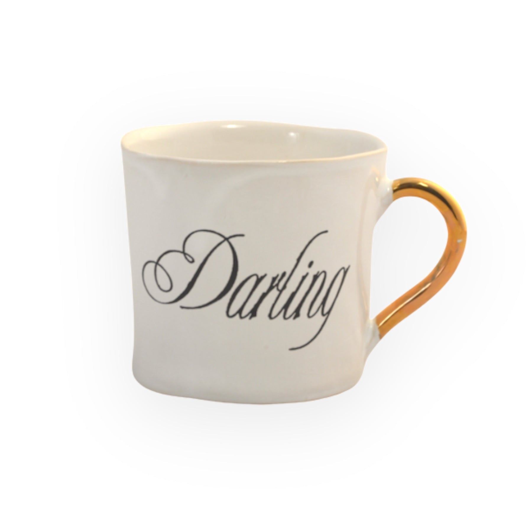 KUHN KERAMIK ALICE MEDIUM COFFEE CUP GLAM WITH GOLDEN HANDLE - Darling