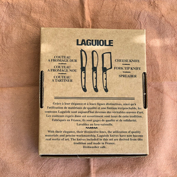 LAGUIOLE MINI CHEESE SET IVORY (CUTTER, SPREADER, FORK TIPPED KNIFE)