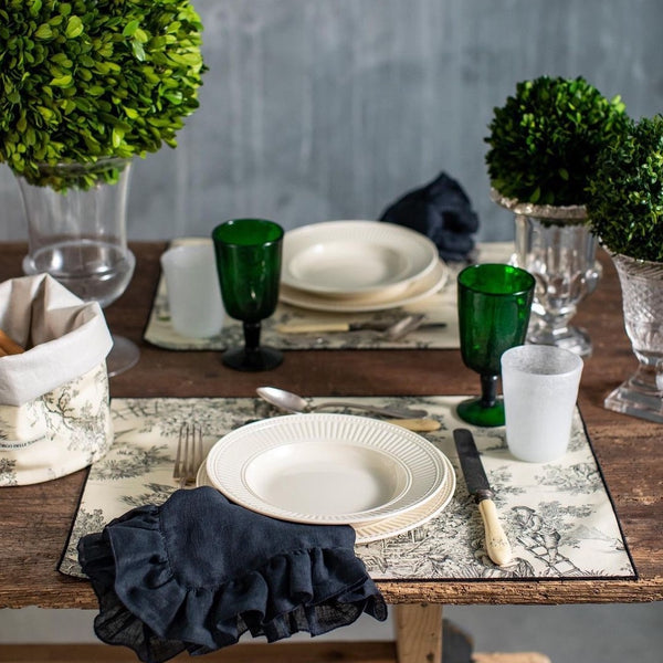 THE MORE THE HAPPIER presents TOILE DE JOUY ANTISTAIN COTTON PLACEMATS by Borgo Delle Tovaglie