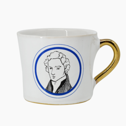 KUHN KERAMIK ALICE MEDIUM COFFEE CUP WITH GOLDEN HANDLE - Chopin